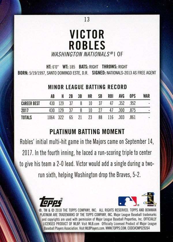 Victor Robles 2018 Bowman Platinum Rookie Card