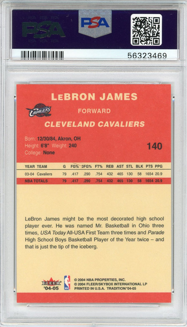 LeBron James 2004 Fleer Card #140 (PSA)