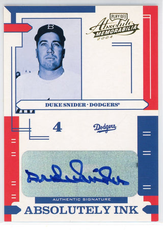 Duke Snider Autographed 2002 Playoff Absolute Memorabilia Absolutely Ink Card #AI-40