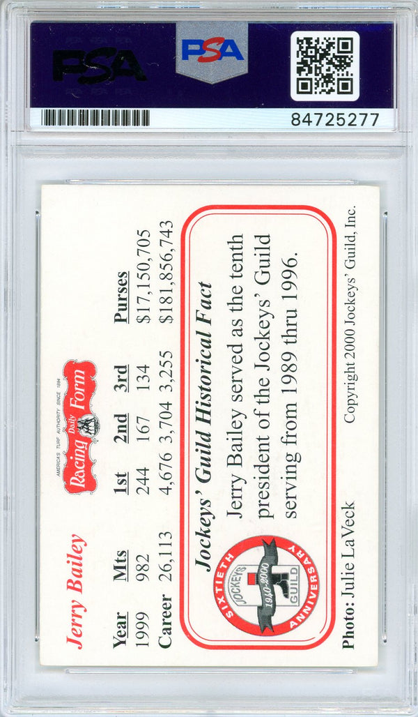 Jerry Bailey Autographed 2000 Jockey s Guild Card (PSA Auto Gem MT 10)