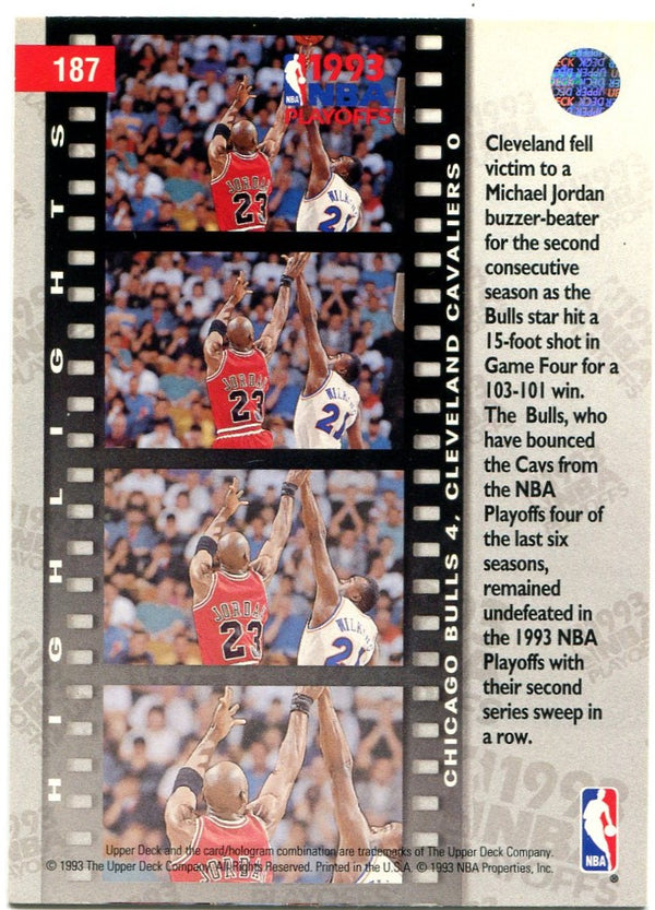 1993-94 Upper Deck #193 Michael Jordan PSA 8 Graded Card NBA Playoffs  Highlights
