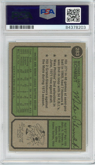 Mike Schmidt Autographed 1974 Topps Card #283 (PSA Auto Grade 10)