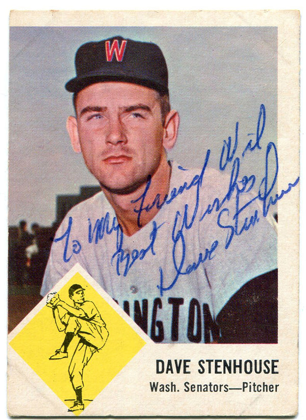 Dave Stenhouse Autographed 1963 Fleer Card