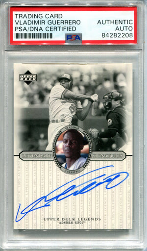 Vladimir Guerrero Autographed 2000 Upper Deck Card (PSA)