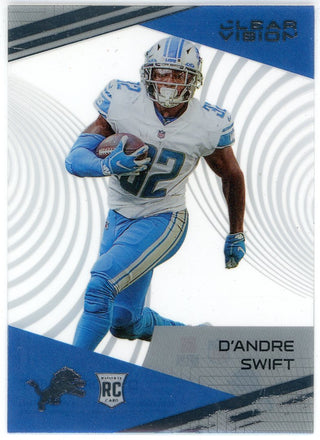 D'Andre Swift 2020 Panini Chronicles Clear Vision Rookie Card #CV-9