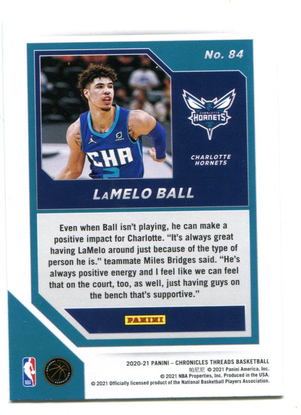 LaMelo Ball 2021 Panini Chronicles Threads #84 RC