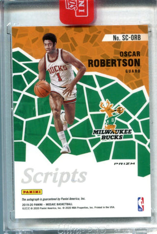 Oscar Robertson 2019-20 Orange Mosaic Scripts #SC0RB Autographed Card