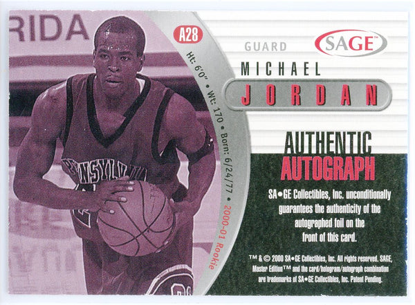 Michael Jordan 2000 Sage Autographed Card
