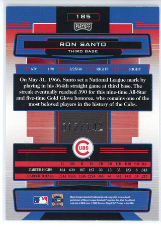 Ron Santo Autographed 2005 Donruss Playoff Absolute Memorabilia Spectrum Card #185