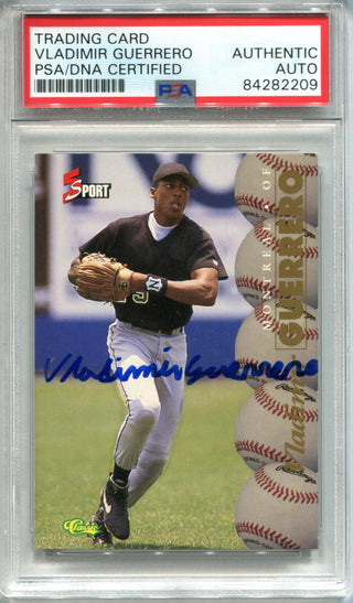 Vladimir Guerrero Autographed 1995 Classics 5 Sport Card (PSA)