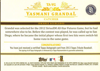 Yasmani Grandal Autographed 2013 Topps Tribute Card