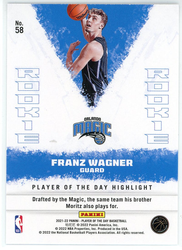 Franz Wagner 2021-22 Panini Player of the Day Foil Rookie Card #58