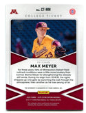 Max Meyer 2020 Panini Elite Extra Edition #CTMM College Ticket Autographed Card