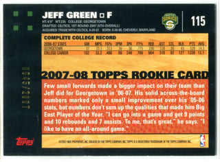 Jeff Green 2007-08 Topps Gold Rookie Card #115