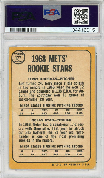 NOLAN RYAN & KOOSMAN SIGNED 1968 TOPPS REPRINT ROOKIE CARD GEM 10 AUTO  PSA/DNA