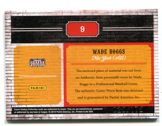 Wade Boggs 2010 Panini Century #9 Material Card    25/175