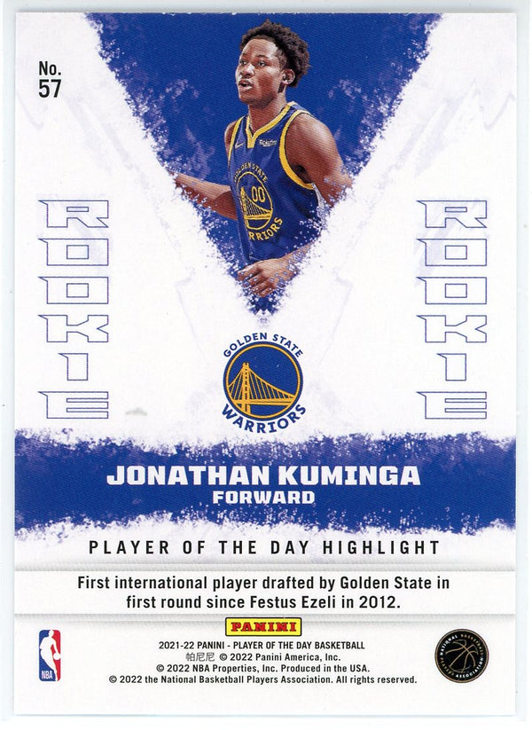 Jonathan Kuminga 2021-22 Panini Player of the Day Rookie Card #57