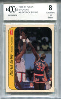 Patrick Ewing 1986-87 Fleer Stickers #6 BCCG Excellent 8 Card