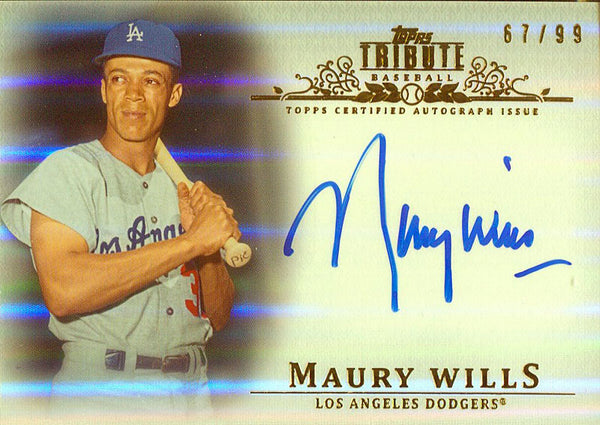 Maury Wills Autographed 2013 Topps Tribute Card