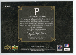 Bill Mazeroski Autographed 2007 Upper Deck Sp Legendary Cuts Card #LS-BM2