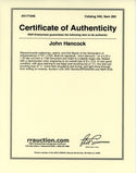 John Hancock Autographed Framed Cut (JSA)