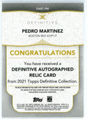 Pedro Martinez Autographed 2021 Topps Definitive Relic Card #DARC-PM