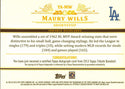 Maury Wills Autographed 2013 Topps Tribute Card