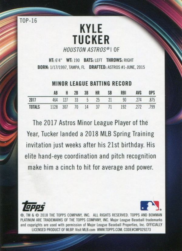 Kyle Tucker 2018 Bowman Platinum Rookie Card