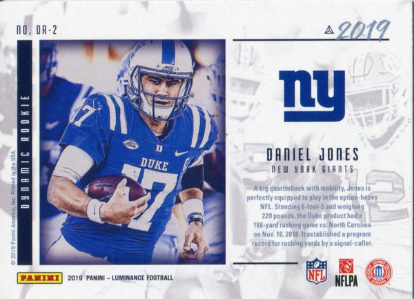 Daniel Jones 2019 Panini Luminance Dynamic Rookie Card