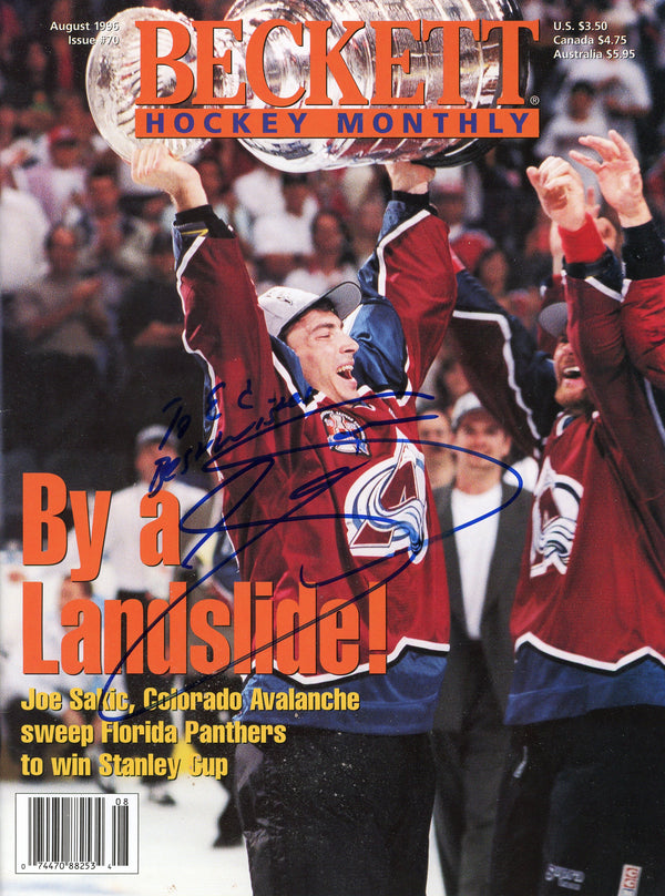 Joe Sakic Autographed Beckett Hockey Monthly Magazine