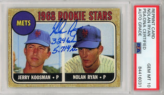 Nolan Ryan "324 Wins & 5,714 K's" Autographed 1968 Rookie Reprint Card (PSA Auto GM 10)