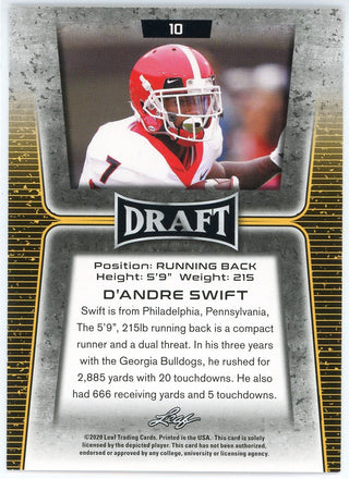 D'Andre Swift 2020 Leaf Rookie Card #10