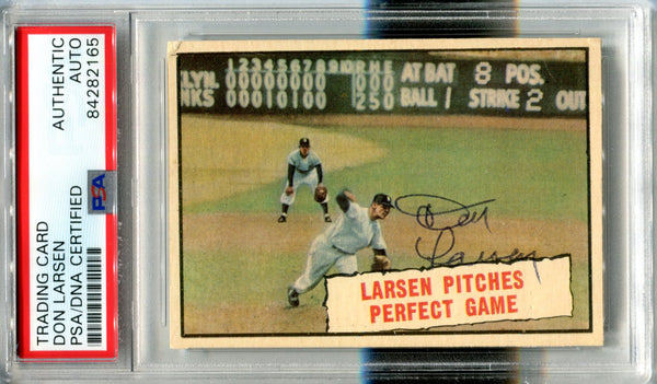 Don Larsen Autographed 1961 Topps Card (PSA)