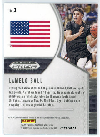 LaMelo Ball 2020-21 Panini Prizm Draft Picks Green Prizm Rookie Card #3