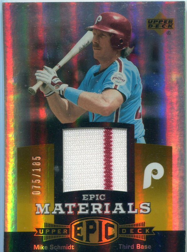Mike Schmidt 2006 Upper Deck Epic Materials Jersey Card #75/185