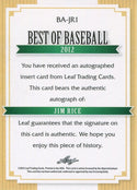 Jim Rice 2012 Leaf Autographed Card