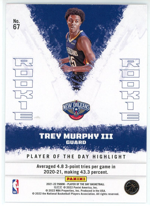Trey Murphy III 2021-22 Panini Player of the Day Foil Rookie Card #67