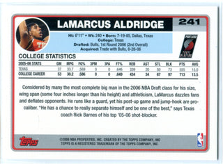 LaMarcus Aldridge 2006-07 Topps Rookie Card #241