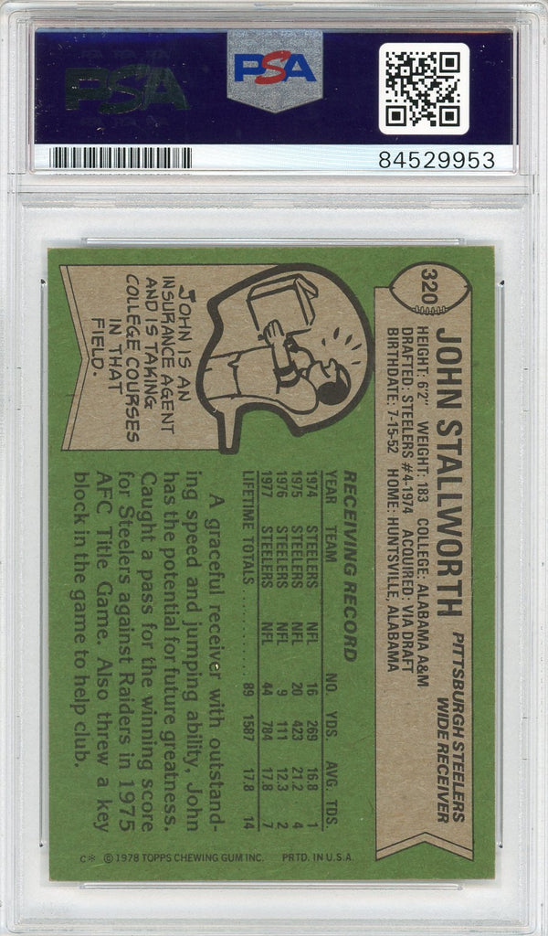 John Stallworth "HOF 02" Autographed 1978 Topps Card #320 (PSA Auto 10)