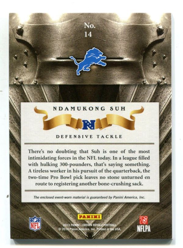 Ndamukong Suh 2013 Panini All Pro Crown Royale #14 Jersey Card /299