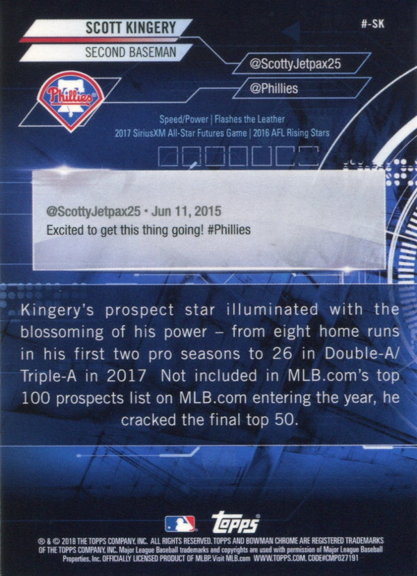 Scott Kingery 2018 Bowman Chrome Trending Rookie Card
