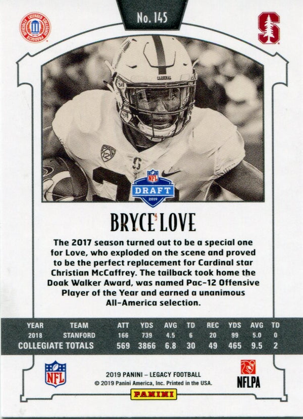 Bryce Love 2019 Panini Legacy Rookie Card