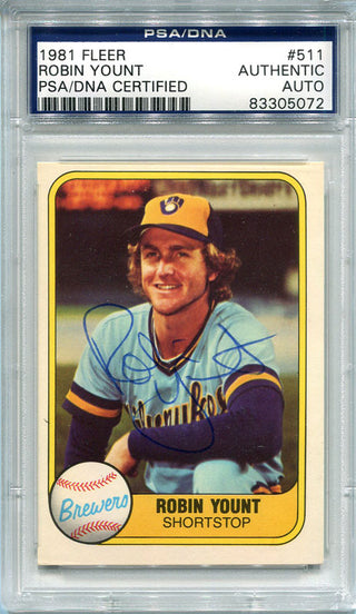 Robin Yount Autographed 1981 Fleer Card