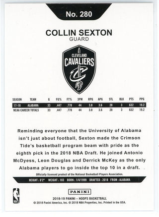 Collin Sexton 2018-19 Panini Hoops Rookie Card #280