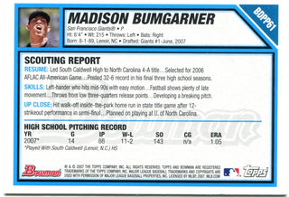 Madison Bumgarner Bowman 1st Rookie 2007