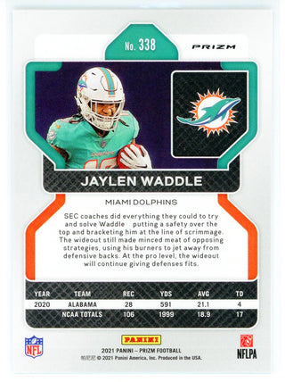 Jaylen Waddle 2021 Panini Prizm Disco Prizm Rookie Card #338