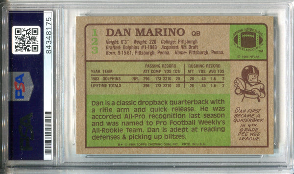 Dan Marino "83 ROY" Autographed 1984 Topps Rookie Card (PSA)