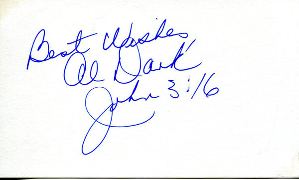 Al Dark Autographed 3x5 Card