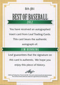 Jim Bunning 2012 Leaf Autographed Card