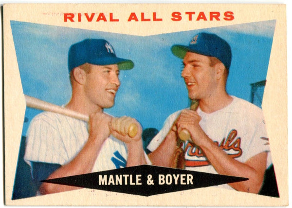 Mickey Mantle & Clete Boyer 1960 Topps Card #160